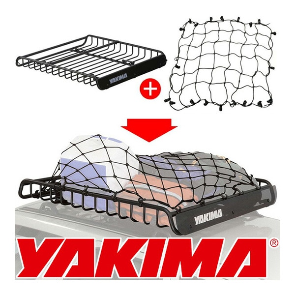 【YAKIMA 純正品】ヤキマ メガウォーリアー ルーフラック ルーフキャリア 8007080 + Lサイズ カーゴネット 約99cm×107cm 8007081