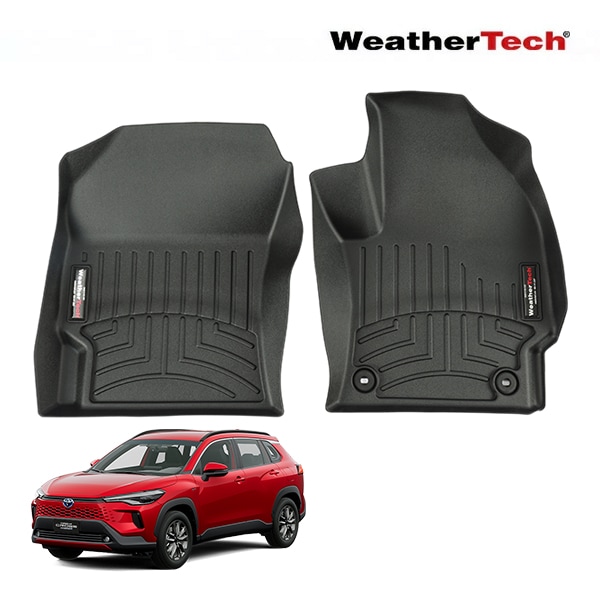 【WeatherTech 正規品】トヨタ カローラクロス 10系 右ハンドル車用 オールウェザー フロアライナー フロアマット ラバーマット ブラック 4418341 フロント 1列目 ウェザーテック