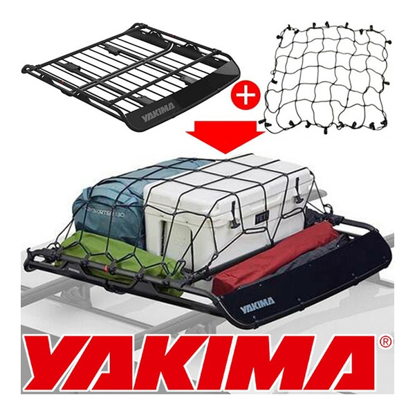 【YAKIMA 純正品】ヤキマ オフグリッド ルーフラック ルーフキャリア Lサイズ 8007139 + カーゴネット 約99cm×107cm 8007081