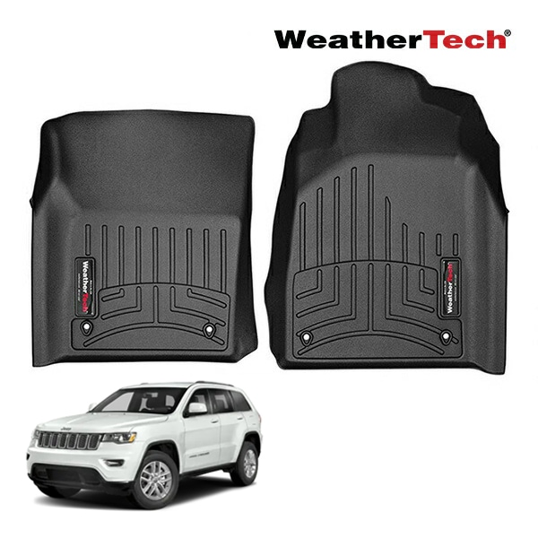 【WeatherTech 正規品】ジープ JEEP 13-15y グランドチェロキー 右ハンドル車用 専用設計 オールウェザー ラバーマット フロアマット フロアライナー ブラック 446051 フロント 1列目 運転席 助手席 1台分 ウェザーテック