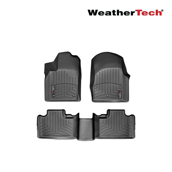 【WeatherTech 正規品】フロアライナー フロアマット ラバーマット ブラック 443241-443242 フロント & リア セット ダッジ Dodge 11-12y デュランゴ 2ndベンチシート/ジープ グランドチェロキー ウェザーテック