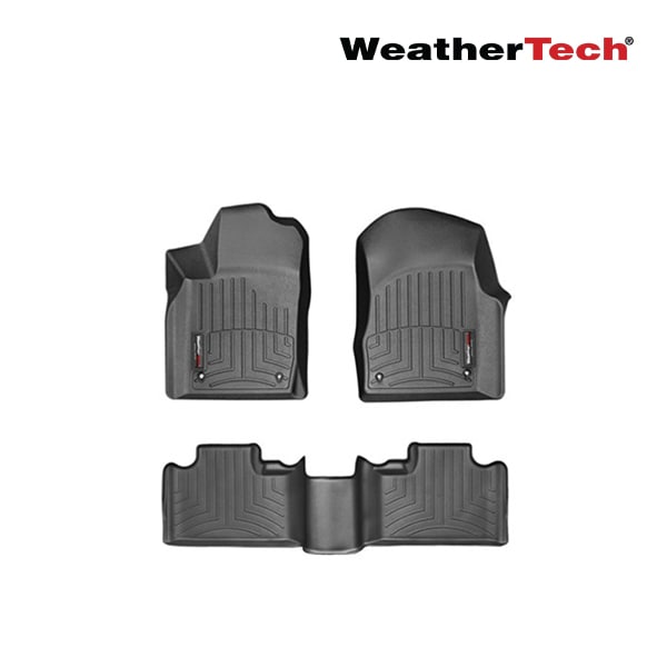 【WeatherTech 正規品】フロアライナー フロアマット ラバーマット ブラック 444851-443242 フロント & リア セット ダッジ Dodge 13-15y デュランゴ 2ndベンチシート/ジープ グランドチェロキー ウェザーテック