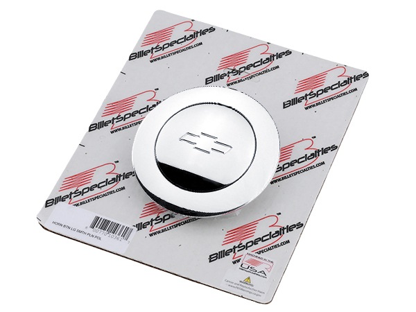 【Billet Specialties 正規品】ステアリングホーンボタン ラージサイズ シボレーボウタイロゴ入 6061-T6 ビレットアルミニウム製 汎用 9穴ステアリングホイール付き車用 ビレットスペシャリティーズ バドニック ハンドルに！