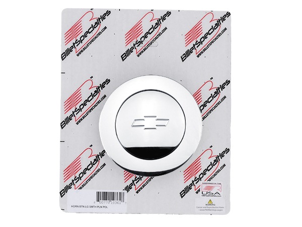 【Billet Specialties 正規品】ステアリングホーンボタン ラージサイズ シボレーボウタイロゴ入 6061-T6 ビレットアルミニウム製 汎用 9穴ステアリングホイール付き車用 ビレットスペシャリティーズ バドニック ハンドルに！