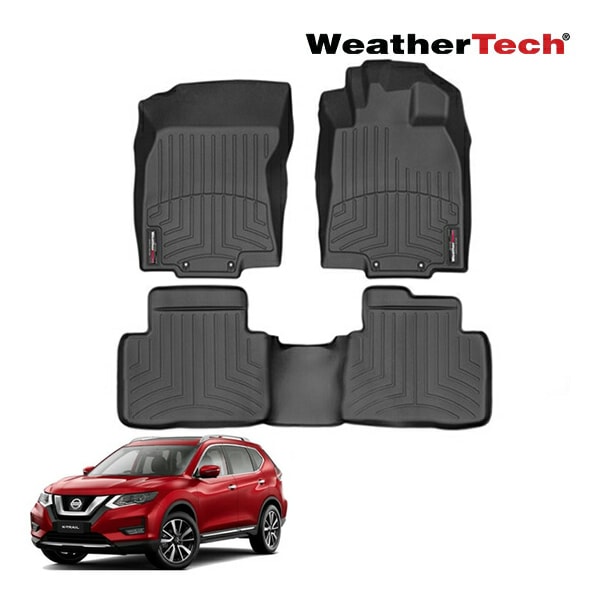 【WeatherTech 正規品】専用設計 オールウェザー フロアライナー フロアマット ラバーマット ブラック フロント & リア セット 日産 ニッサン エクストレイル T32 右ハンドル車用 ウェザーテック