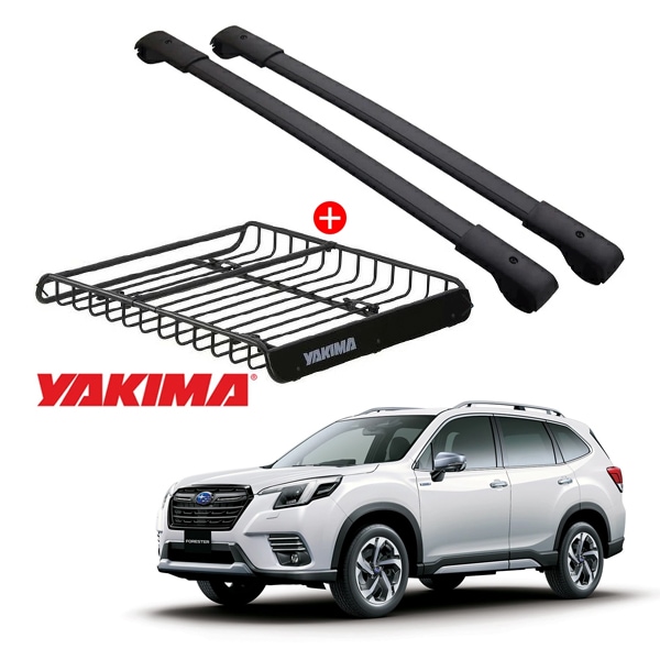 スバル SJ系 SK系 フォレスター ベースキャリア + YAKIMA製 メガウォーリアー ルーフラック 8007080 セット クロスバー ルーフキャリア ルーフバスケット フット ルーフバー ヤキマ