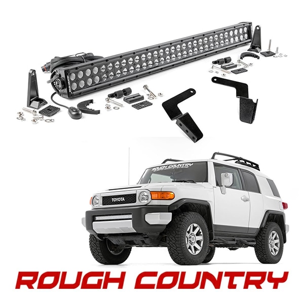 【ROUGH COUNTRY 正規品】トヨタ FJクルーザー GSJ15W ブラックシリーズ 30インチ LED バンパーライトキット 70652 フロントバンパー LEDライトバー マウントバー アルミニウム製