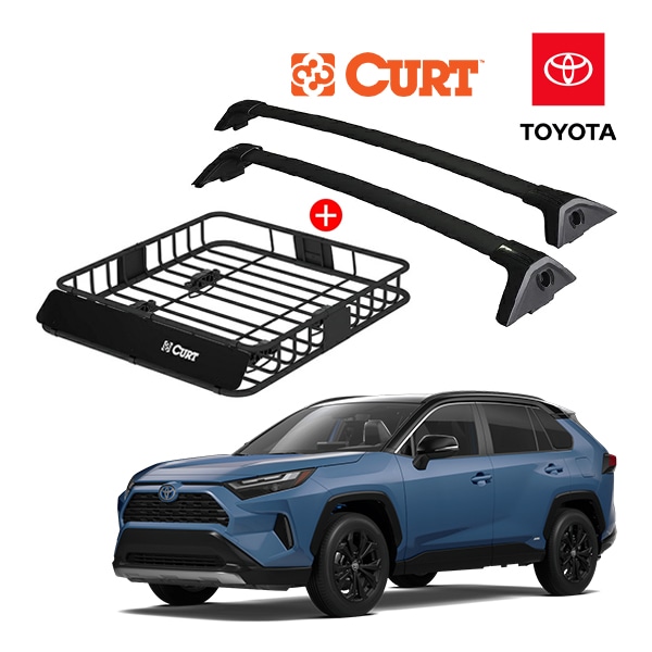 USトヨタ純正 RAV4 50系 ベースキャリア + CURT製 ルーフラック 18115 セット クロスバー ルーフキャリア ルーフバスケット フット ルーフバー 海外オプション カート