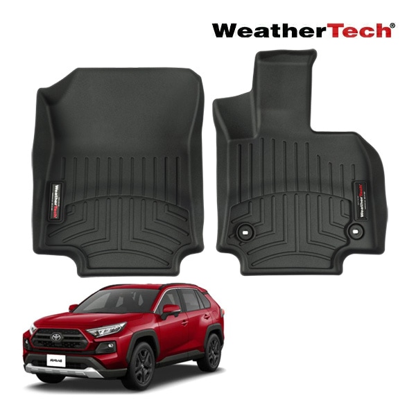 【WeatherTech 正規品】トヨタ RAV4 50系 右ハンドル車用 平成31年4月-令和7年12月 専用設計 オールウェザー フロアライナー フロアマット ラバーマット ブラック 4417591 フロントシート 1列目 左右セット ウェザーテック