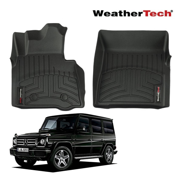 【WeatherTech 正規品】メルセデスベンツ Gクラス ゲレンデヴァーゲン W463 左ハンドル車用 平成25年9月-平成30年 専用設計 オールウェザー フロアライナー フロアマット ラバーマット ブラック 4417591 フロントシート 1列目 左右セット ウェザーテック