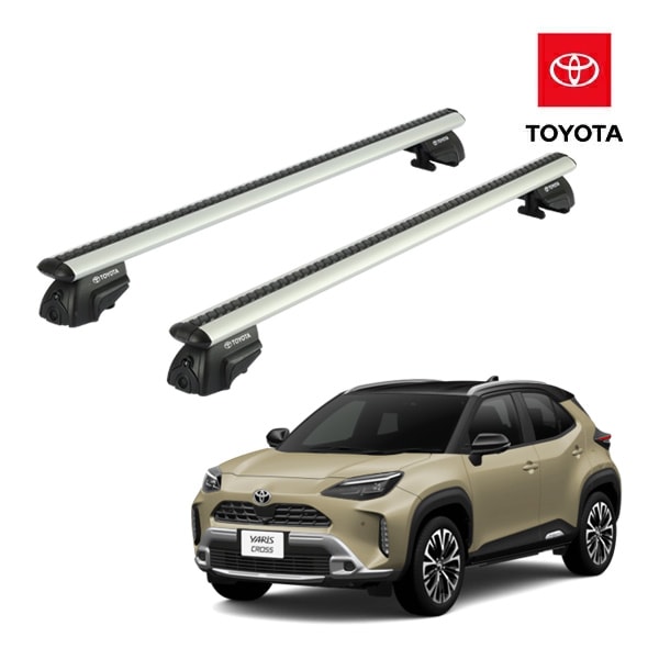 UKトヨタ純正 TOYOTA ヤリスクロス 10系 ルーフレール付き車両用 令和2年2月-現行 ルーフラック クロスバー ルーフキャリア ベースキャリア 1台分 2本セット シルバー