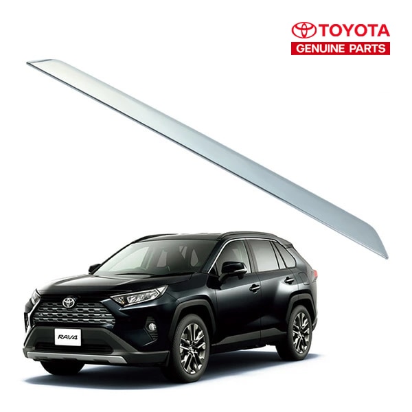 UKトヨタ純正 TOYOTA RAV4 50系 平成31年4月-令和7年12月 リアゲート トランクガーニッシュ シルバークローム 両面テープ