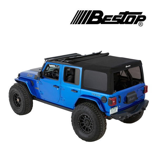 【BESTOP 正規品】ジープ JEEP JLラングラー 4ドア Supertop Squareback ソフトトップ 幌 折り畳み式 ブラックツイル ポリコットン 5472617 べストップ