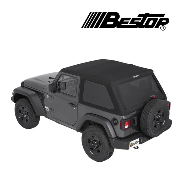 【BESTOP 正規品】ジープ JEEP JLラングラー 2ドア Trektop Slantback ソフトトップ 幌 折り畳み式 ブラックツイル ポリコットン 5686217 べストップ