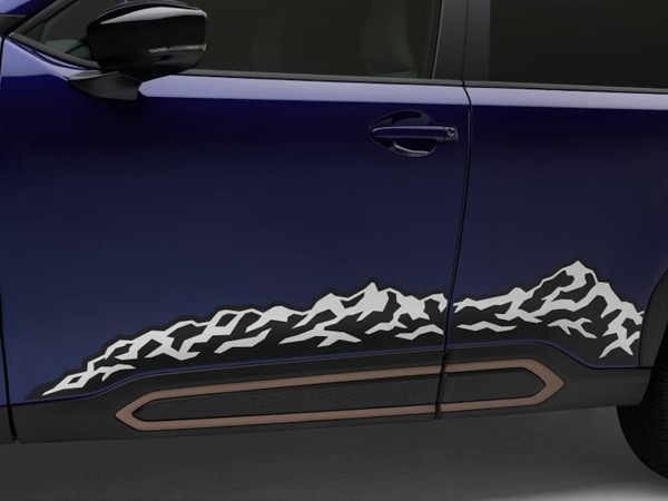 USスバル純正 SUBARU フォレスター SL系 令和7年4月-現行 ドアサイドデカール 左右分 4枚セット マウンテンデザイン 山デカール ドアデカール サイドデカール ドアサイドステッカー サイドグラフィック