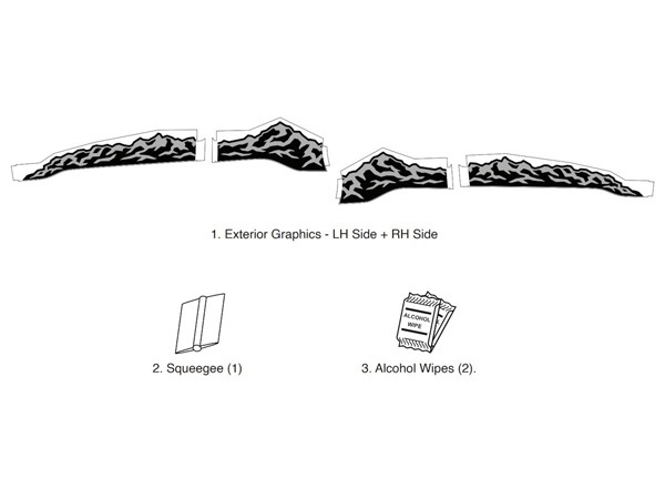 USスバル純正 SUBARU フォレスター SL系 令和7年4月-現行 ドアサイドデカール 左右分 4枚セット マウンテンデザイン 山デカール ドアデカール サイドデカール ドアサイドステッカー サイドグラフィック