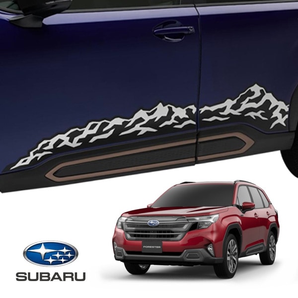 USスバル純正 SUBARU フォレスター SL系 令和7年4月-現行 ドアサイドデカール 左右分 4枚セット マウンテンデザイン 山デカール ドアデカール サイドデカール ドアサイドステッカー サイドグラフィック