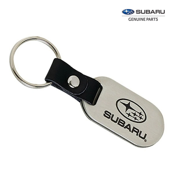 USスバル純正 キーホルダー キーチェーン SUBARUロゴ入 厚手ブラシ仕上げ ステンレス製 フォレスター インプレッサ XV アウトバック レヴォーグ BRZ WRX STi S4 など スバル車に！