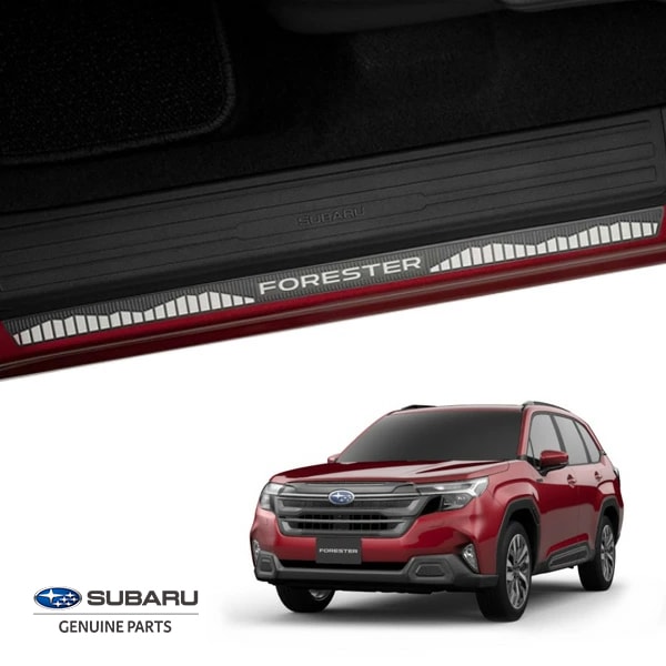USスバル純正 SUBARU フォレスター SL系 令和7年4月-現行 フロントドア サイドシルプレート 左右分 2枚セット スカッフガード スカッフプレート クローム FORESTERロゴ入