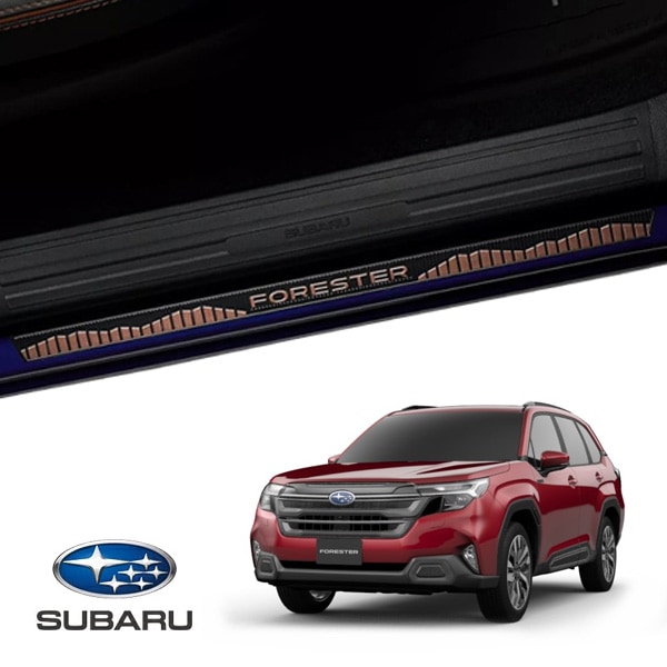 USスバル純正 SUBARU フォレスター SL系 令和7年4月-現行 フロントドア サイドシルプレート 左右分 2枚セット スカッフガード スカッフプレート ブロンズ FORESTERロゴ入