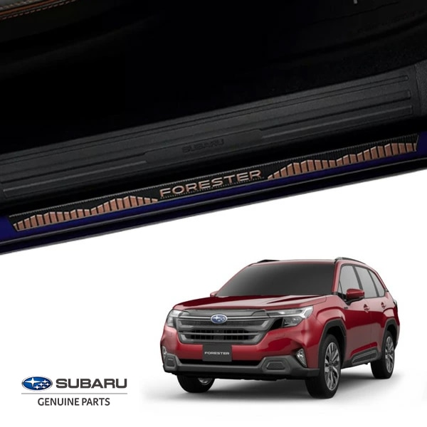 USスバル純正 SUBARU フォレスター SL系 令和7年4月-現行 フロントドア サイドシルプレート 左右分 2枚セット スカッフガード スカッフプレート ブロンズ FORESTERロゴ入
