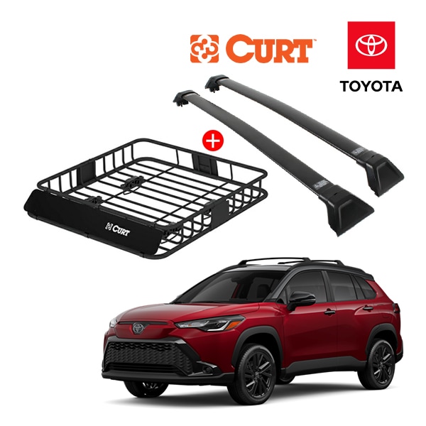 USトヨタ純正 カローラクロス 10系 ベースキャリア + CURT製 ルーフラック 18115 セット クロスバー ルーフキャリア ルーフバスケット フット ルーフバー 海外オプション カート