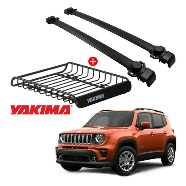 ジープ レネゲード ベースキャリア + YAKIMA製 ロードウォーリアー ルーフラック 8007070 セット クロスバー ルーフキャリア ルーフバスケット フット ルーフバー ヤキマ