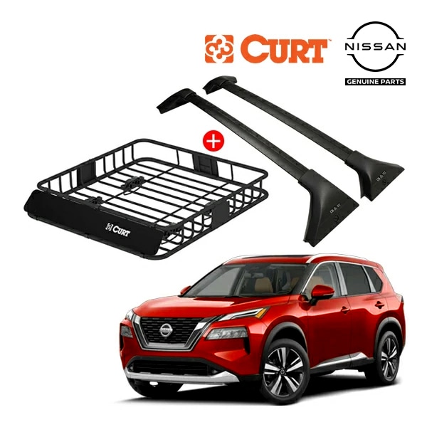 US日産純正 T33 エクストレイル ベースキャリア + CURT製 ルーフラック 18115 セット クロスバー ルーフキャリア ルーフバスケット フット ルーフバー 海外オプション カート