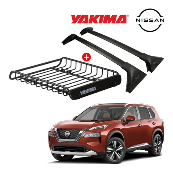 US日産純正 T33 エクストレイル ベースキャリア + YAKIMA製 ロードウォーリアー ルーフラック 8007070 セット クロスバー ルーフキャリア ルーフバスケット フット ルーフバー 海外オプション ヤキマ