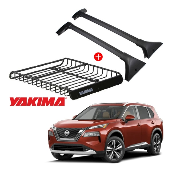 日産 エクストレイル T33 ベースキャリア + YAKIMA製 メガウォーリアー ルーフラック 8007080 セット クロスバー ルーフキャリア ルーフバスケット フット ルーフバー ヤキマ