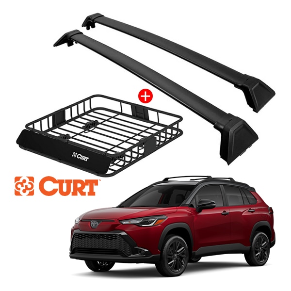 トヨタ カローラクロス 10系 ベースキャリア + CURT製 ルーフラック 18115 セット クロスバー ルーフキャリア ルーフバスケット フット ルーフバー カート