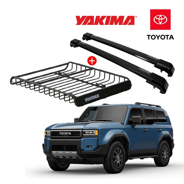 USトヨタ純正 ランドクルーザー 250 ランクル 250系 ベースキャリア + YAKIMA製 メガウォーリアー ルーフラック 8007080 セット クロスバー ルーフキャリア ルーフバスケット フット ルーフバー 海外オプション ヤキマ