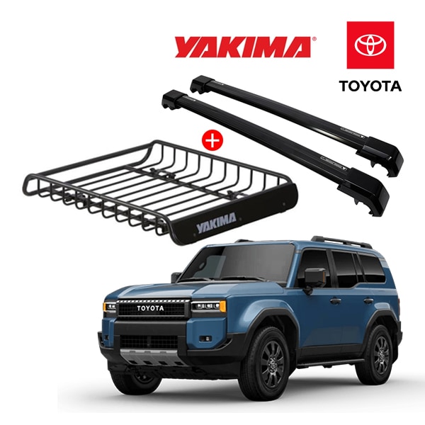 USトヨタ純正 ランドクルーザー 250 ランクル 250系 ベースキャリア + YAKIMA製 ロードウォーリアー ルーフラック 8007070 セット クロスバー ルーフキャリア ルーフバスケット フット ルーフバー 海外オプション ヤキマ