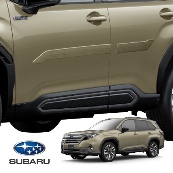 USスバル純正 SUBARU フォレスター SL系 令和7年4月-現行 ボディーサイドドアモールディングキット ドアサイドモール ボディサイドモール オータムグリーン メタリック TAP 塗装済 フロント リア 左右4枚セット