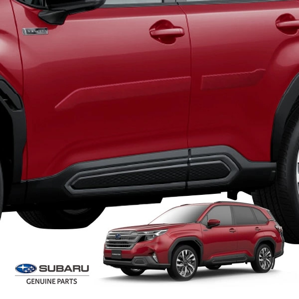 USスバル純正 SUBARU フォレスター SL系 令和7年4月-現行 ボディーサイドドアモールディングキット ドアサイドモール ボディサイドモール クリムゾンレッド パール M1Y 塗装済 フロント リア 左右4枚セット