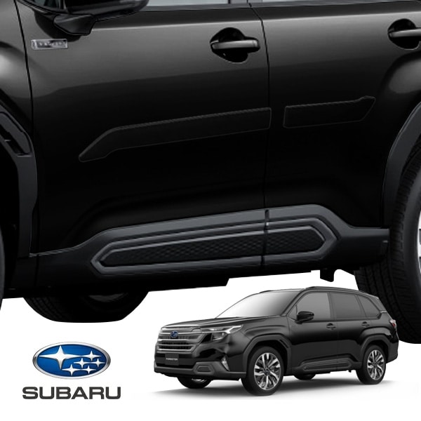 USスバル純正 SUBARU フォレスター SL系 令和7年4月-現行 ボディーサイドドアモールディングキット ドアサイドモール ボディサイドモール クリスタルブラック シリカ D4S フロント リア 左右4枚セット