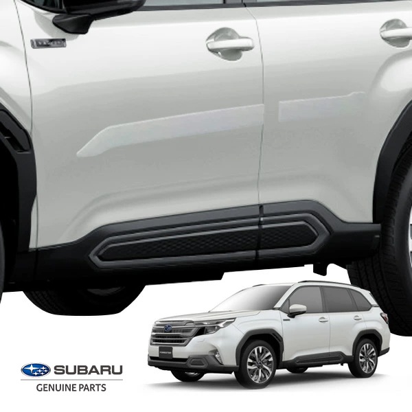 USスバル純正 SUBARU フォレスター SL系 令和7年4月-現行 ボディーサイドドアモールディングキット ドアサイドモール ボディサイドモール クリスタルホワイト パール K1X 塗装済 フロント リア 左右4枚セット