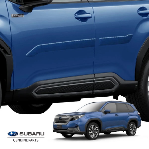 USスバル純正 SUBARU フォレスター SL系 令和7年4月-現行 ボディーサイドドアモールディングキット ドアサイドモール ボディサイドモール デイブレイクブルー パール ZDC 塗装済 フロント リア 左右4枚セット