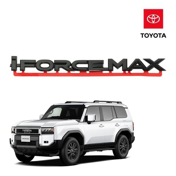 USトヨタ純正 TOYOTA ランドクルーザー 250 ランクル 250系 令和6年4月-現行 i-FORCE MAX リアエンブレム リアゲート ゲートエンブレム トランク ブラック 両面テープ オーバーレイ 純正に貼り付け
