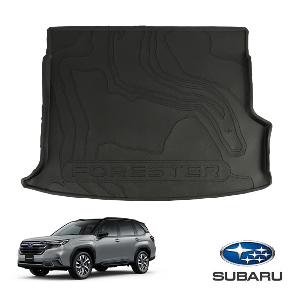 USスバル純正 SUBARU フォレスター SL系 令和7年4月-現行 S:HEV e-BOXER ハイブリッド車用 リアカーゴプロテクター カーゴマット ラゲッジマット カーゴライナー トランクマット FORESTERロゴ入