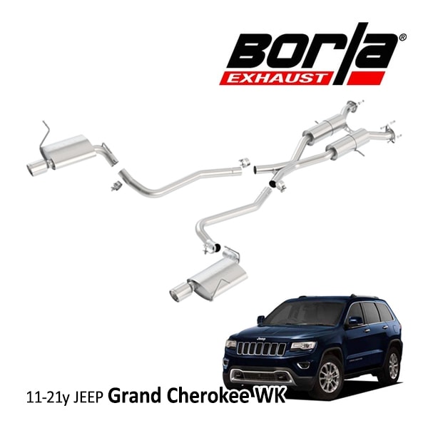 【Borla 正規品】11-21y ジープ グランドチェロキー WK 5.7L Cat-Back キャタバック エキゾーストシステム ステンレス マフラー 左右2本出し ツーリング 140406 ステンレススチール ポリッシュチップ ボーラ
