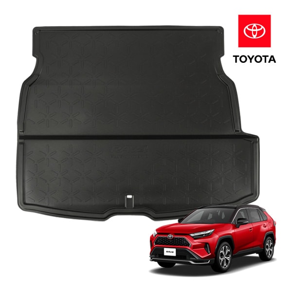UKトヨタ純正 TOYOTA RAV4 PHV 50系 令和2年6月-令和7年12月 RAV4 PHV リア カーゴマット ラゲッジマット カーゴライナー トランクマット オールウェザー RAV4 PLUGIN HYBRID ロゴ入