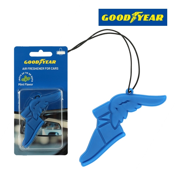 【GOODYEAR 正規品】エアーフレッシュナー ウイングフット型 ブルー ミント 吊り下げ カーフレグランス エアフレッシュナー 芳香剤  自動車 車内 お部屋 トイレ 車用品 カー用品 カーアクセサリー グッドイヤー