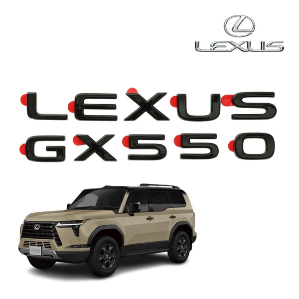 USレクサス純正 LEXUS GX550 令和6年6月-現行 リアエンブレム リアゲート ゲートエンブレム トランク ピアノブラック 両面テープ オーバーレイ 純正に貼り付け
