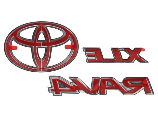 USトヨタ純正 TOYOTA RAV4 50系 平成31年4月-令和7年12月 リアエンブレム リアゲート ゲートエンブレム トランク RAV4 / XLE / TOYOTAロゴ ブラック 両面テープ オーバーレイ 純正に貼り付け