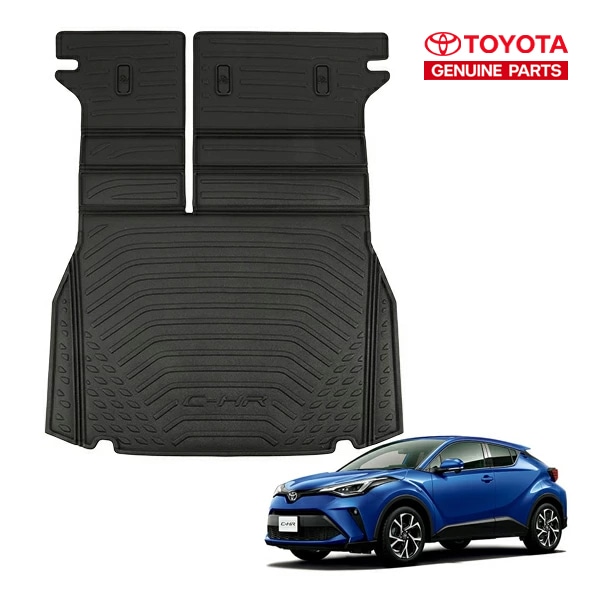 USトヨタ純正 TOYOTA C-HR 10系 50系 平成28年12月-令和5年8月 オールウェザー リアカーゴプロテクター カーゴマット ラゲッジマット カーゴライナー シートバックプロテクター 後部座席背面カバー付C-HRロゴ入
