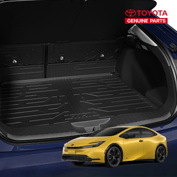 USトヨタ純正 TOYOTA プリウス 60系 令和5年1月-現行 オールウェザー リアカーゴプロテクター カーゴマット ラゲッジマット カーゴライナー シートバックプロテクター 後部座席背面カバー付 トヨタロゴ入