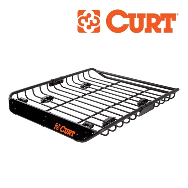 【CURT 正規品】ルーフラック ルーフバスケット ルーフキャリア 18123 パウダーコート仕上げ マットブラック サイズ 約111.7cm×89cm×12.7cm 汎用 ベースキャリアに取付