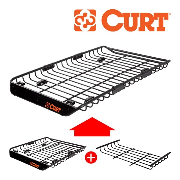 【CURT 正規品】ルーフラック ルーフバスケット ルーフキャリア 18123 + ラック エクステンション 延長用 18124 セット