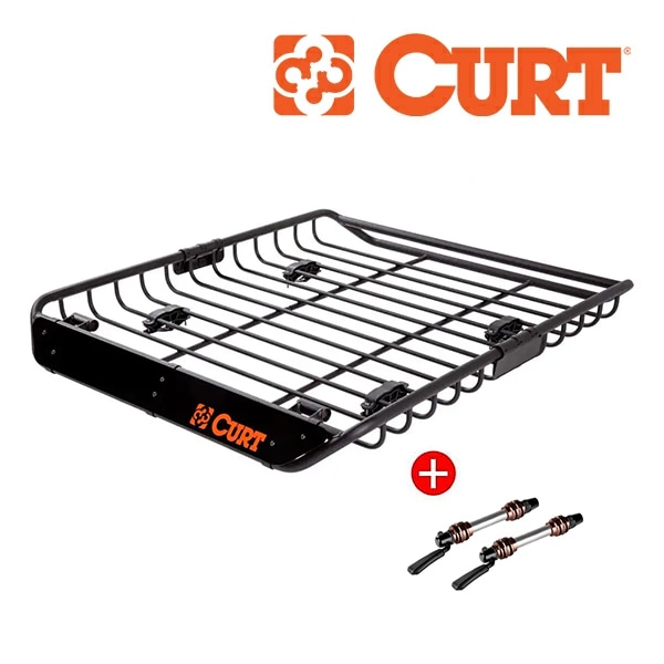 【CURT 正規品】ルーフラック ルーフバスケット ルーフキャリア 18123 + バイクマウント クイックリリース 18125 セット